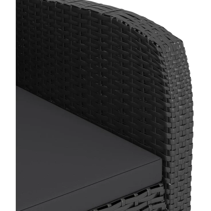 vidaXL 7-tlg. Garten-Essgruppe mit Auflagen Poly Rattan Schwarz 3059346 – Bild 2