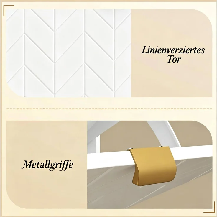 DESVIAE Garderobenschrank Weiß aus MDF/Partikelplatte – 80x110x23,7 cm – 2 Kippschränke, offenes Fach – Bild 5