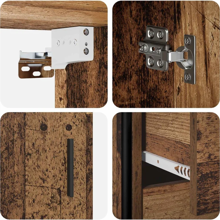 vidaXL Badezimmerschrank-Set 3 stk. Altholz 40 x 36 x 109,5 cm 3444529 – Bild 9