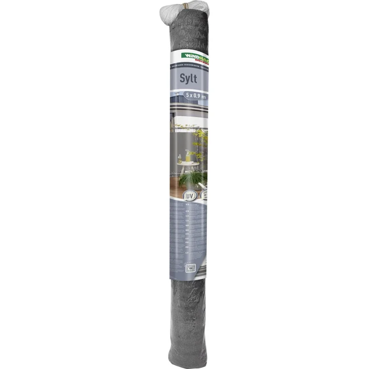 Windhager Balkonsichtschutz Sylt 0,9x5 m uni-grau – Bild 1
