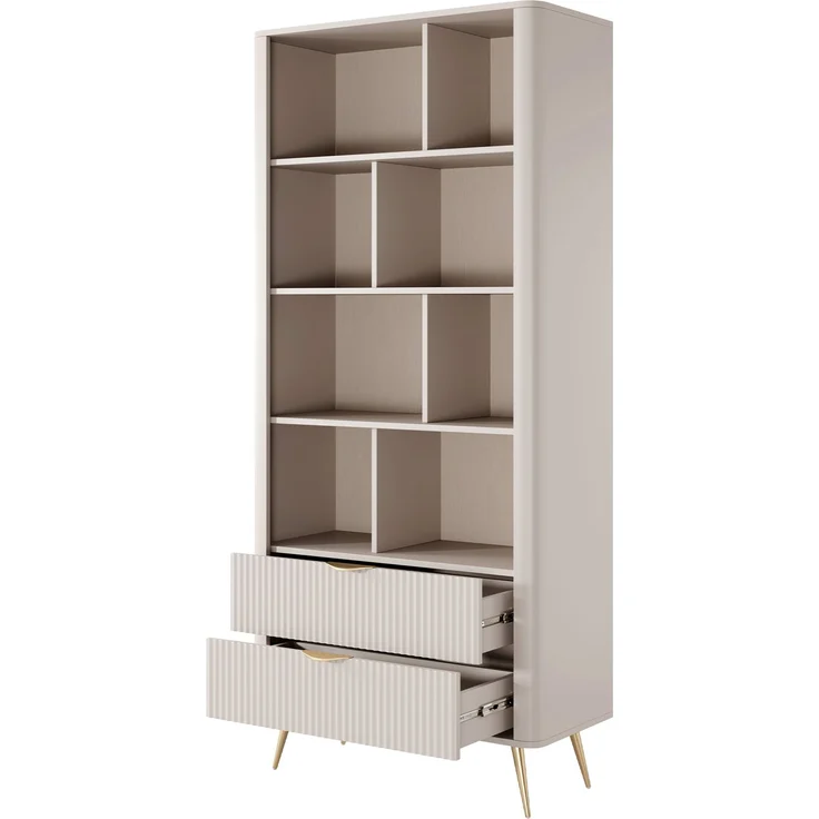 Wohnzimmer-Set Literpo III (Farbe: Weiß) – Bild 3