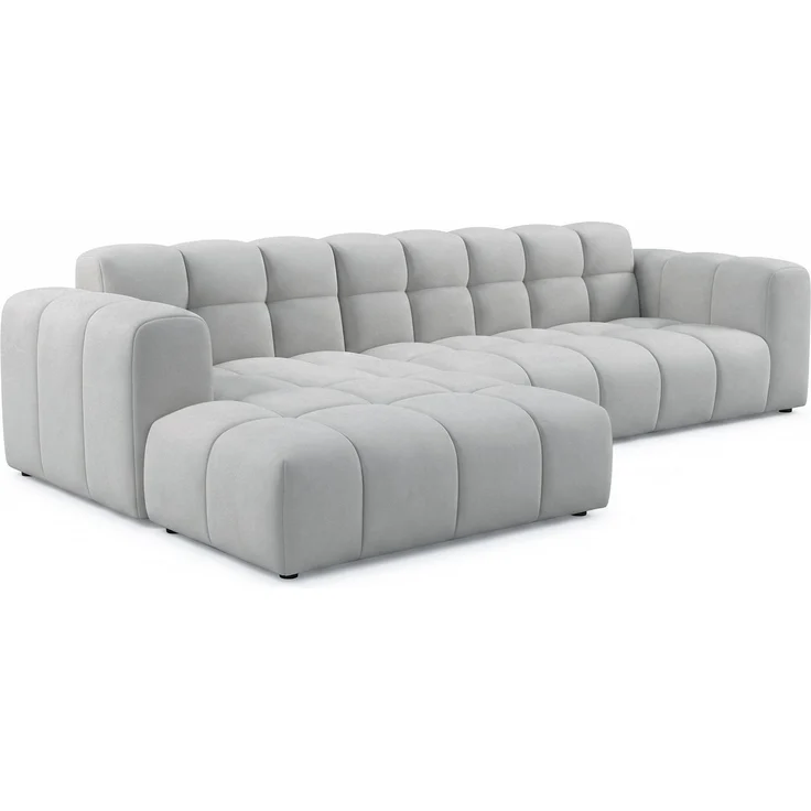 Selsey 'Boloon' Ecksofa L-Form, 3-Sitzer, links, Samt Hellgrau, 300 cm – Bild 3
