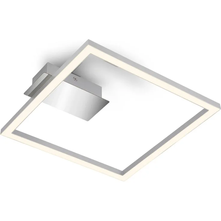 BRILONER - LED Deckenlampe Frame, LED Deckenleuchte mit warmweißer Lichtfarbe, 14W Lampe, Wohnzimmerlampe, Schlafzimmerlampe, 265 x 250 x 45 mm (LxBxH), Chrom-Matt