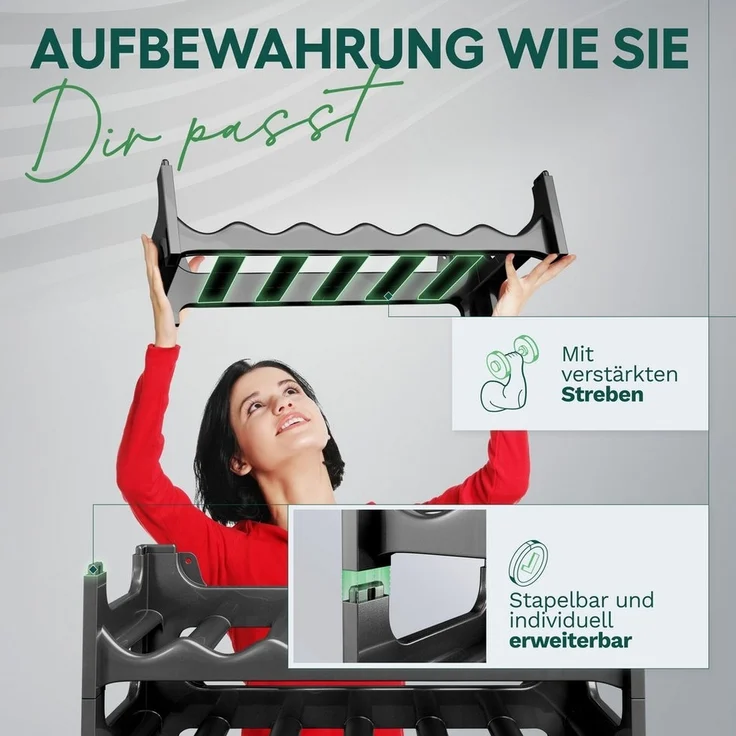 Novaliv Regal -, Spar-Set 4-tlg, Stapelbar,platzsparend, erweiterbar – Bild 2