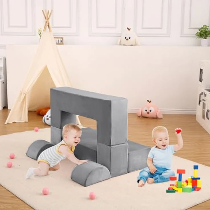 GarveeLife Kinderbett, Schlafsofa, ausziehbar mit 6 Modulen, Futon, faltbar, Möbel für Kinderzimmer, Schlafzimmer, Spielzimmer – Bild 8