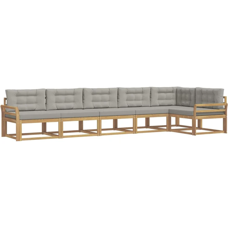 vidaXL Outdoor-Sofagarnitur 4 stk. 6-Sitzer Weiß und Hellgrau 3386515 – Bild 2