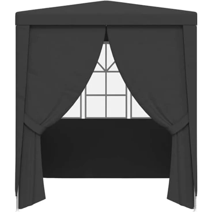 vidaXL Profi Partyzelt mit Seitenwänden UV-beständig Wasserbeständig Pavillon Festzelt Gartenpavillon Gartenzelt Garten Bierzelt 2x2 m Anthrazit 90g/m² – Bild 8