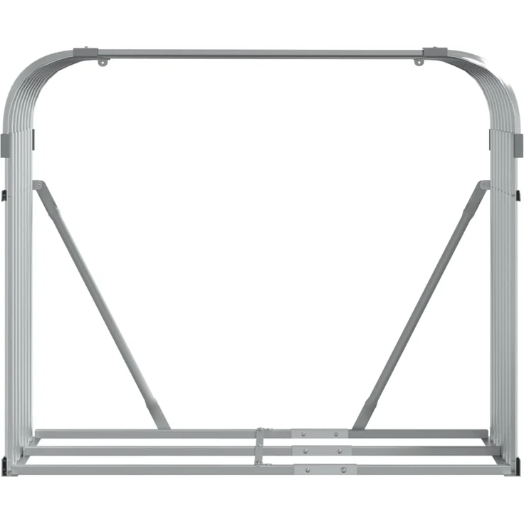vidaXL Kaminholzunterstand Silbern 120x45x100 cm Verzinkter Stahl 364593 – Bild 3
