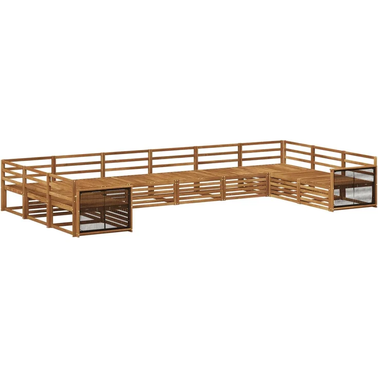 vidaXL Outdoor-Sofagarnitur 10 stk. 10-Sitzer Natur Massivholz Akazie 3383892 – Bild 2