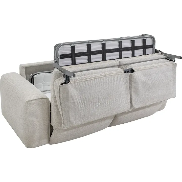 Vente-unique - POGLO Sofa Stoff Beige - B 100 cm x H 80 cm x L 216 cm – Bild 5