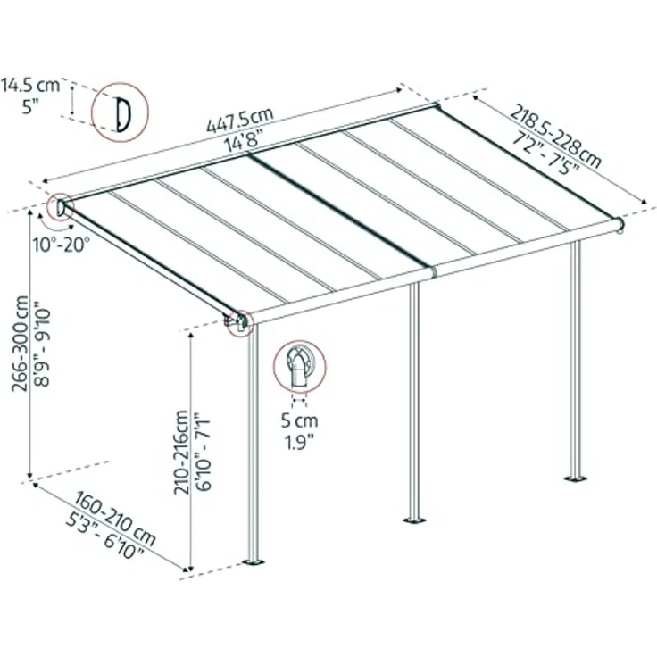 Palram - Canopia Aluminium Terrassenüberdachung – Bild 7