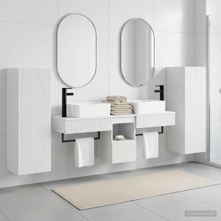 vidaXL Badezimmerschrank-Set 5 stk. Weiß 136 x 35 x 80 cm 3405973 – Bild 1