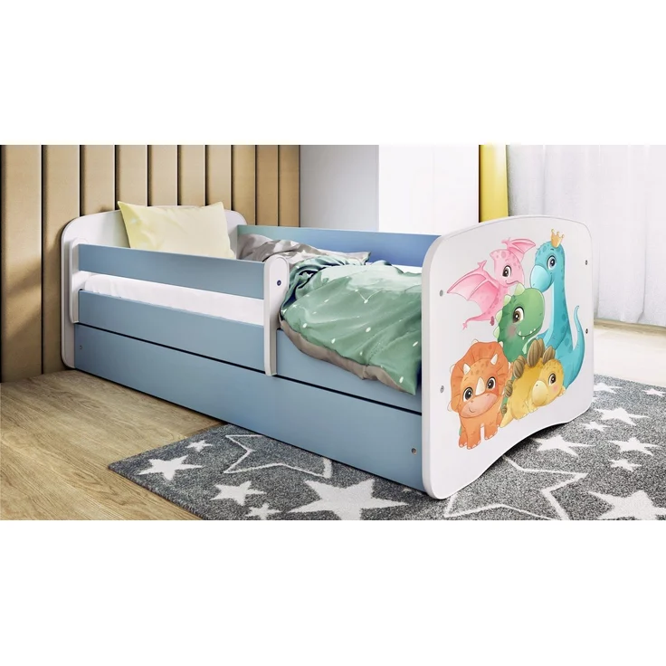 Raumhirsch Furniture Kinderbett 70x140, 80x160, 80x180 cm - Komplettset mit Matratze & Schublade (Bett für Mädchen, Einzelbett Kinder 2–12, mit Rausfallschutz & Lattenrost), verschiedene Farben & Designs – Bild 5