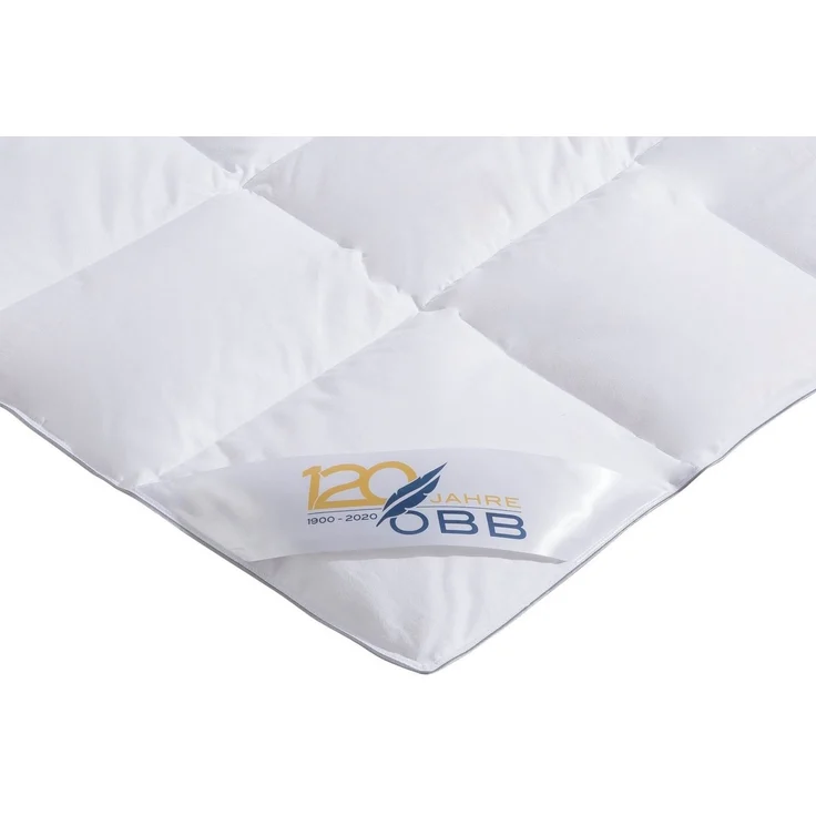 OBB Daunenbettdecke Edition 120 Jahre, Bettdecken für Sommer und Winter, Ganzjahresdecke, Füllung: 90%Daunen, 10% Federn, Bezug: 100% Baumwolle, Bettdecke 135x200 cm, 155x220 cm & weitere Größen, Made in Germany – Bild 3