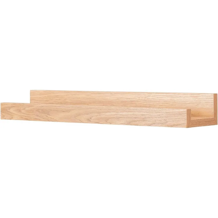 Levandeo® Bilderleiste, Bilderleiste Eiche Braun L40cm MDF Holz Wandregal Schmal Wanddeko