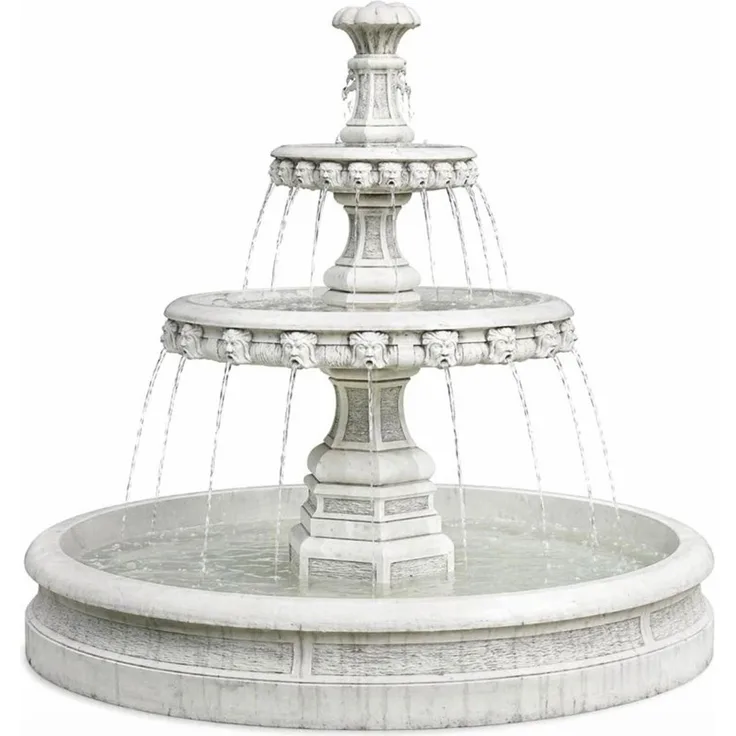 Casa Padrino Barock Garten Deko Springbrunnen Weiß Ø 113 x H. 107 cm