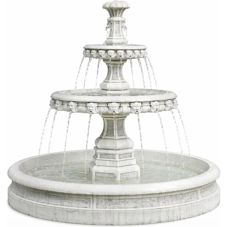 Casa Padrino Barock Garten Deko Springbrunnen Weiß Ø 113 x H. 107 cm – Bild 1