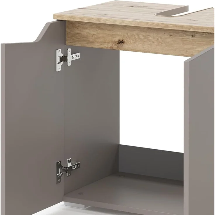 Waschbeckenunterschrank Marelle Greige 60 x 57.5 cm mit 2 Türen Vicco – Bild 6