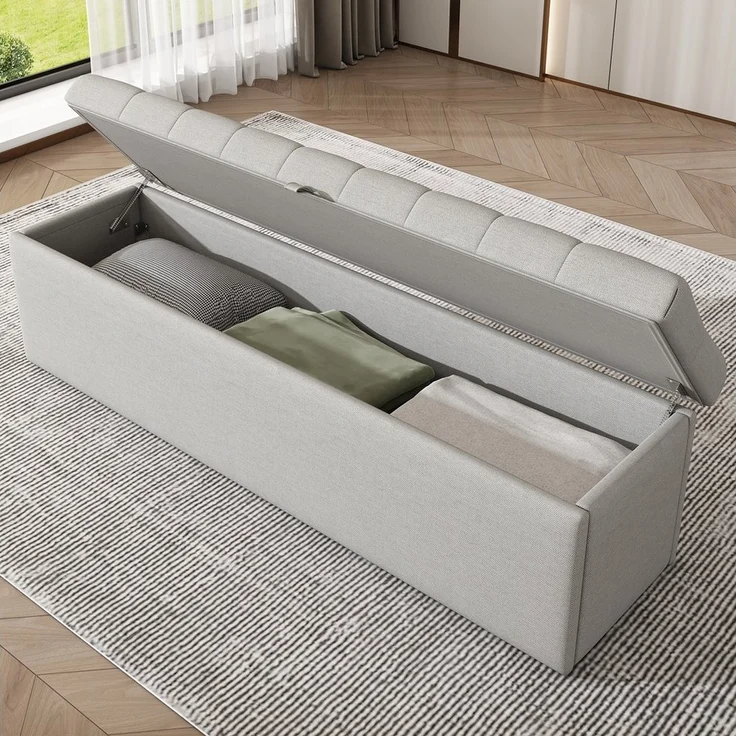 BlingBin Bettbank Polsterbank mit Stauraum und Deckel auch als Garderobenbank geeignet (1er Set, 1-St, 1pcs), Truhenbank, Aufbewahrungsbank für Wohnzimmer, Schlafzimmer – Bild 1