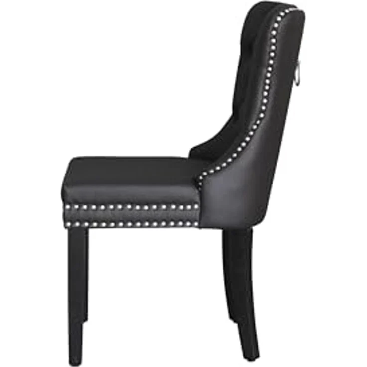 byLIVING Esszimmerstuhl 2er Set Domino/Kunstleder Dunkelbraun/Gestell Massivholz schwarz/B 48,5, H 93, T 61 cm – Bild 7