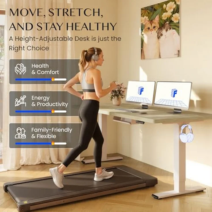 FLEXISPOT Höhenverstellbarer Schreibtisch mit 2 Motoren & 25MM EINTEILIGER Tischplatte 140x80 cm, Ergonomischer Bürotisch Elektrisch mit Kabelmanagement, Memory Funktion & Höhenanzeige – Bild 11