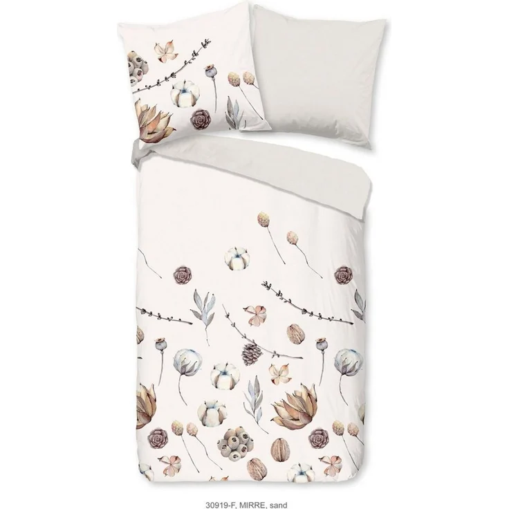 Good Morning Flanell Bettwäsche 135x200 Mirre Zweige Natur Wende sand 30919 – Bild 1