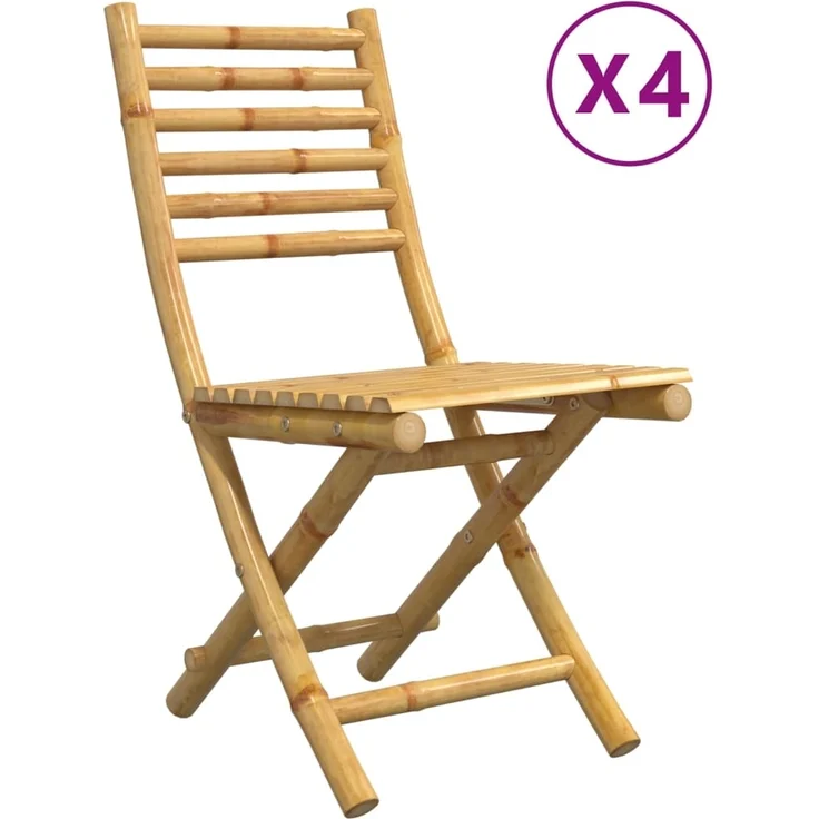 vidaXL Gartenstühle 4 Stk. Klappbar 43x54x88 cm Bambus 3278517 – Bild 1