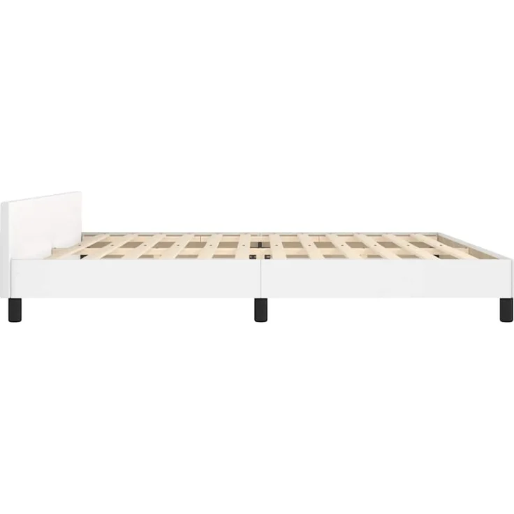 Doppelbett, Bettgestell Modernen mit Kopfteil ohne Matratze Weiß 200x200 cm d1052e – Bild 6