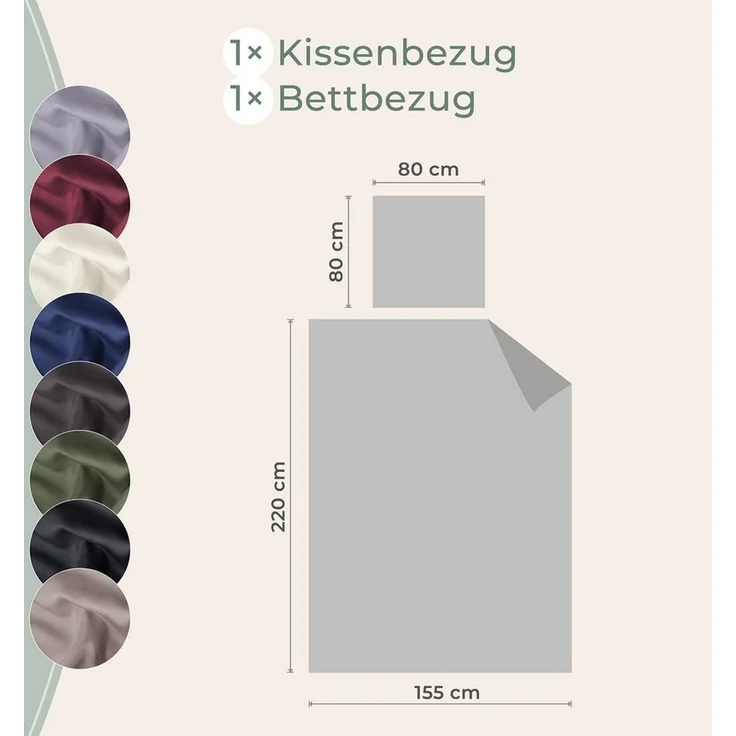 Laynenburg Bettwäsche Eukalyptus aus 100% Tencel Lyocell ab Gr. 135x200 – Bild 3