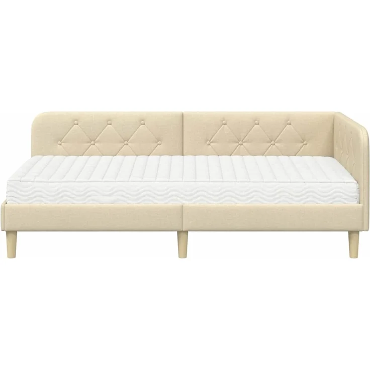 vidaXL Eckbettgestell Creme 90 x 200 cm Stoff 3394123 – Bild 4
