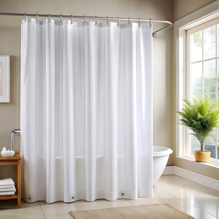 ZENO Duschvorhang 180x180 cm Anti Schimmel PEVA Rostfreie Ösen - Wasserfest – Bild 1