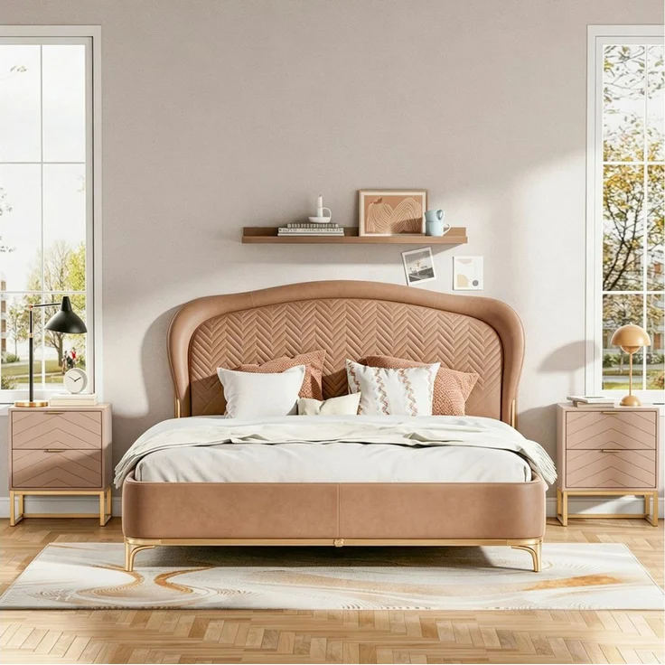 UEV Nachttisch 2er Set, Nachtkommode mit Schubladen (Nachtschrank mit 2 Schubladen für Kinderzimmer/Schlafzimmer/Wohnzimmer), kleine Beistelltisch Sofatisch mit Kippschutz & Metallbeine – Bild 2