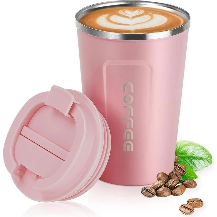 ERBO Kaffeebecher to go Thermobecher Edelstahl Kaffeetasse mit Deckel – Bild 1