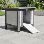 Katzenhaus Weiß/Grau Katzenhütte Outdoor Katzenhöhle Wurfkiste Holz Katzen Haus