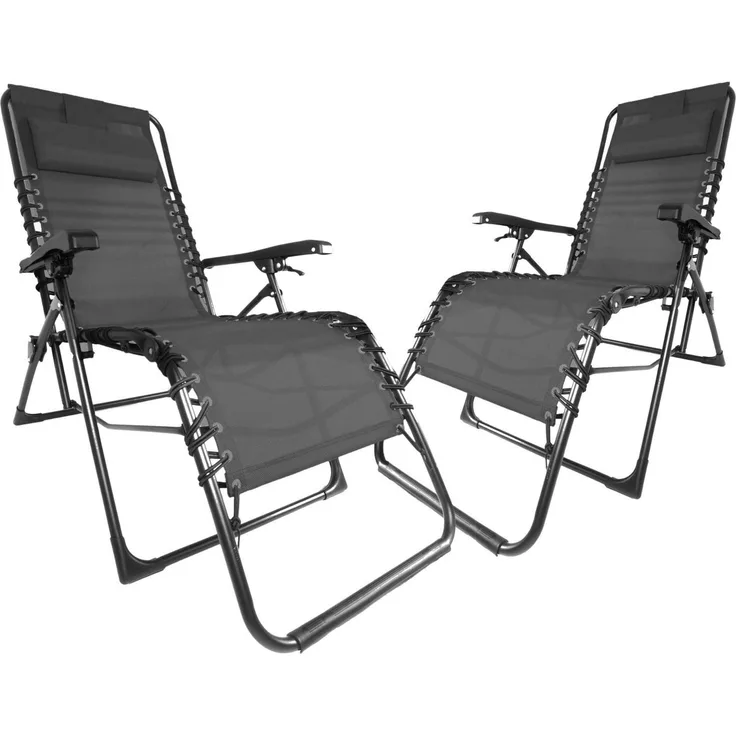 ONDIS24 Multifunktionsliege Ergolex Gartenliege Sonnenliege Relaxliege bis 110kg, 2 St, UV- und witterungsbeständig, verstellbare Lehne