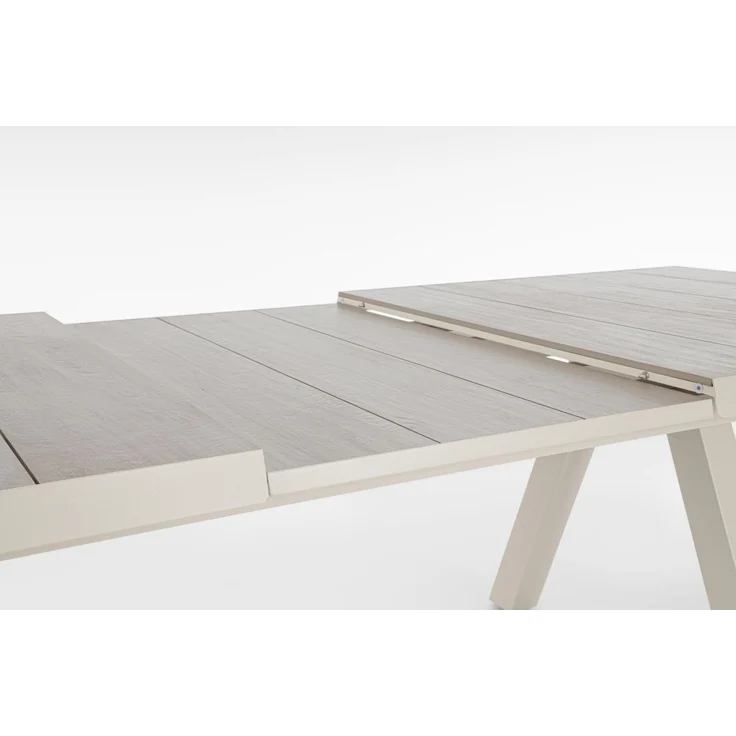 Gartentisch Norik ausziehbar, Aluminium und Keramik, modern, beige Pelikan, für 8–10 Personen – Bild 6