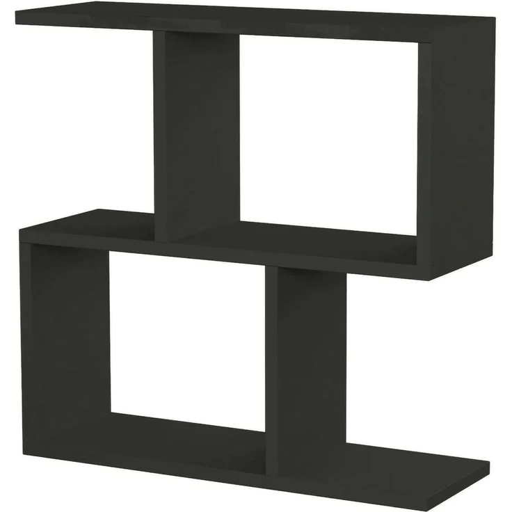 Dmora - Wohnzimmertisch Polyh, Niedriger Wohnzimmertisch, Kaffeeregal, Couchtisch für Sofa, 60x20h60 cm, Anthrazit – Bild 2