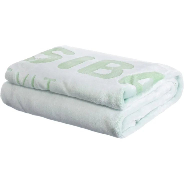 Sansibar 'Sylt' Wohndecke im Hochtief Design, Mikrofaserfleece offwhite / light green, 150x200 cm – Bild 2