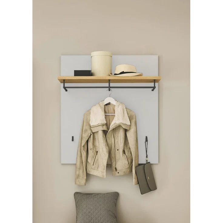 Garderobenpaneel >Melisande< in Weiß matt - 85x95x27cm (BxHxT) – Bild 1