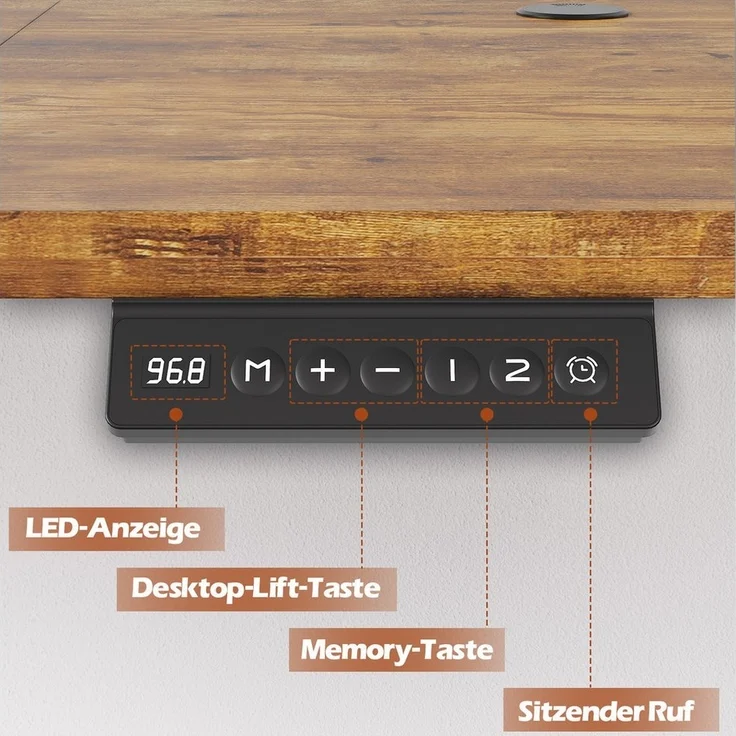 Furnicopia Schreibtisch Höhenverstellbarer mit USB-Ladefunktion und Wecker-Erinnerung (2 Höheneinstellungen 5 Farben und 6 Größen fur eine Vielzahl von Arbeits- und Lernumgebungen) – Bild 2