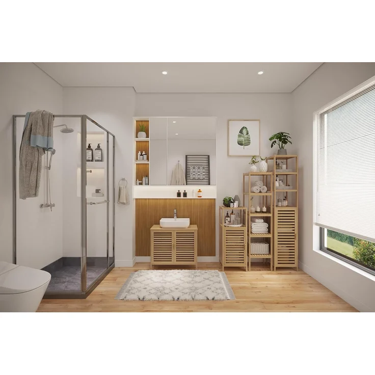 Bellamio Newa Badezimmer-Set, 1x Waschbeckenunterschrank, 1x Hochschrank – Bild 2