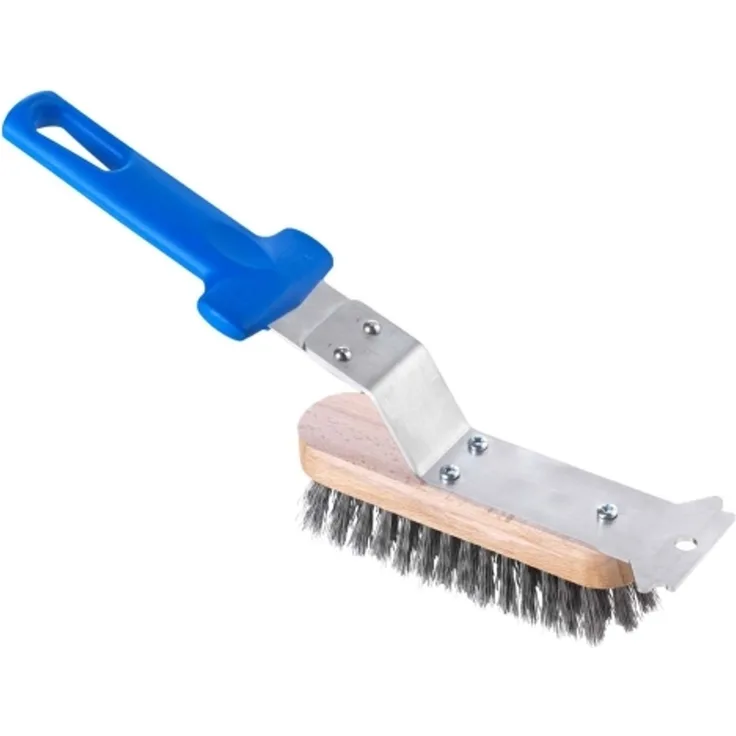 Brush for grills. Stainless steel bristles. With scraper