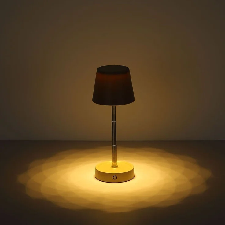 LED Tischleuchte, Touchdimmer, USB, Akku, sandfarben – Bild 8