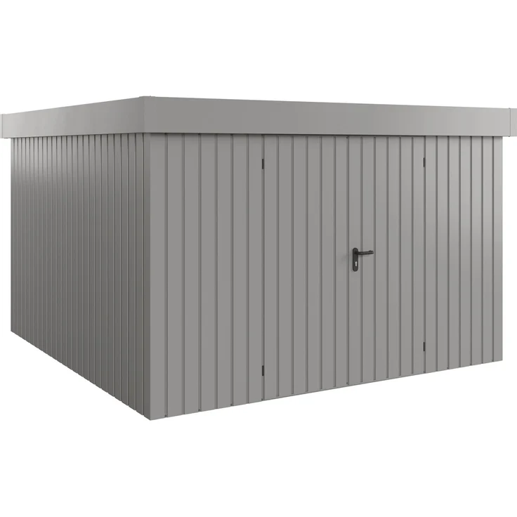 Hörmann Ecostar Metall-Gerätehaus "Euroline Trend" mit Flachdach EFD 14, graualuminium, 310 x 310 cm,2-flüglige Tür – Bild 1