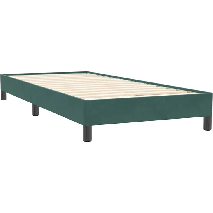 vidaXL Boxspringbett ohne Matratze Dunkelgrün 90x220 cm Samt 3315858 – Bild 3