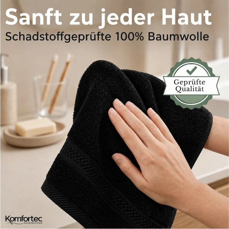Komfortec Gästehandtücher Set aus 100% Baumwolle, (12-St) – Bild 3