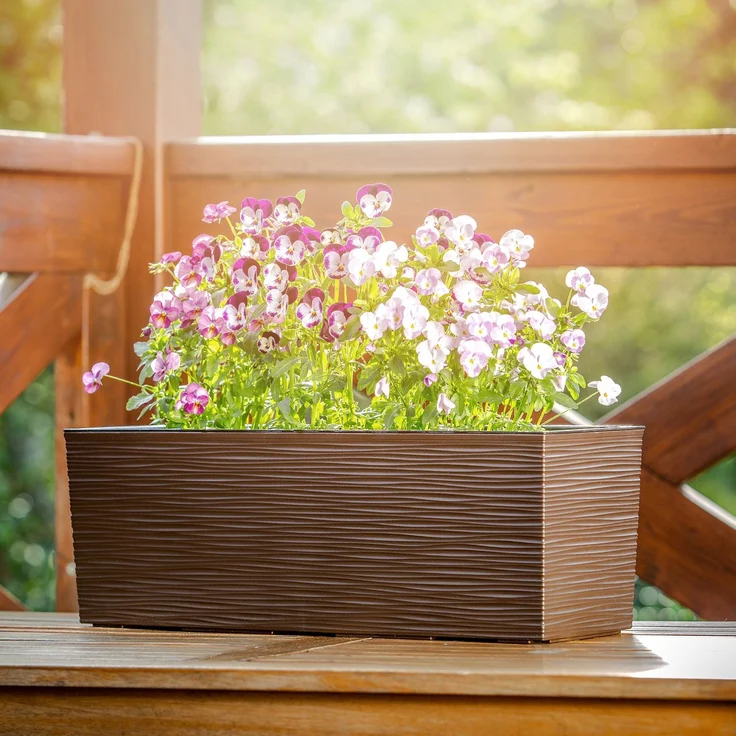 KADAX Blumentopf Balkonkasten + Einsatz 19x56cm mokka – Bild 5