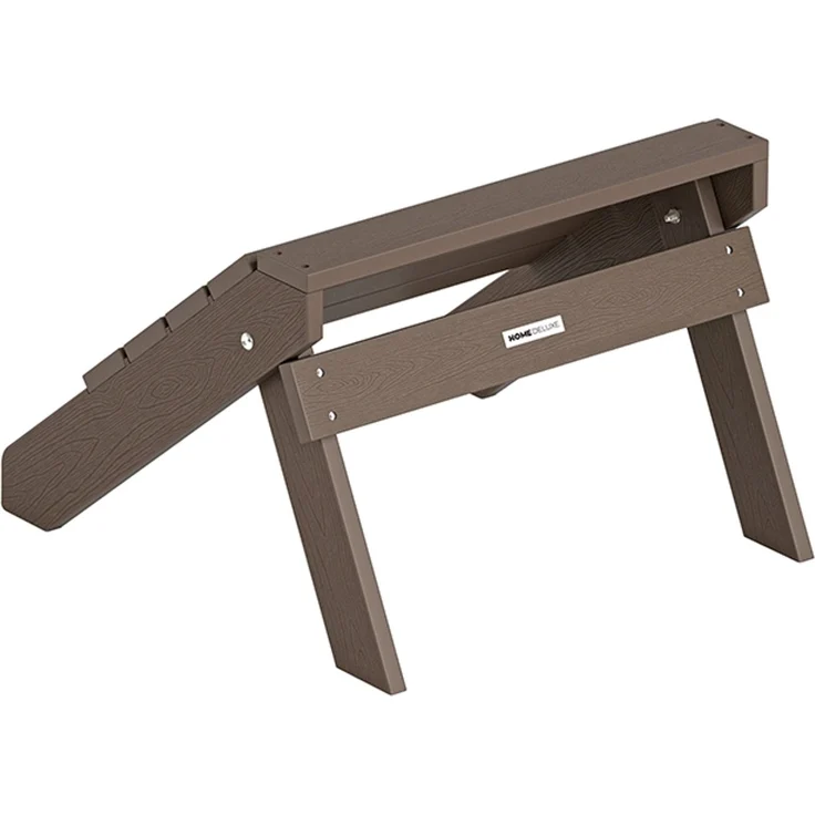 HOME DELUXE Gartenstuhl FAREA inkl. Hocker – Schwarz- Braun – Bild 7