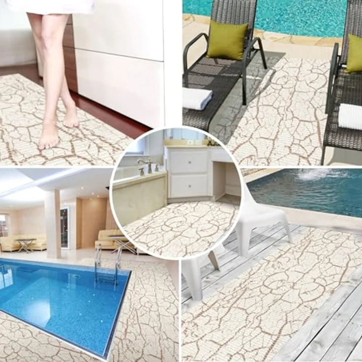 ANRO Schaum-Badematte Antirutschmatte Weichschaummatte Badezimmer Premium, Höhe 5 mm, wasserdurchlässig, pflegeleicht, Rillen, rutschhemmend, Drainage Effekt, strapazierfähig, schnell trocknend, Praktisch, Weich, Rutschhemmend, mit Drainagelöchern, fuß... – Bild 6