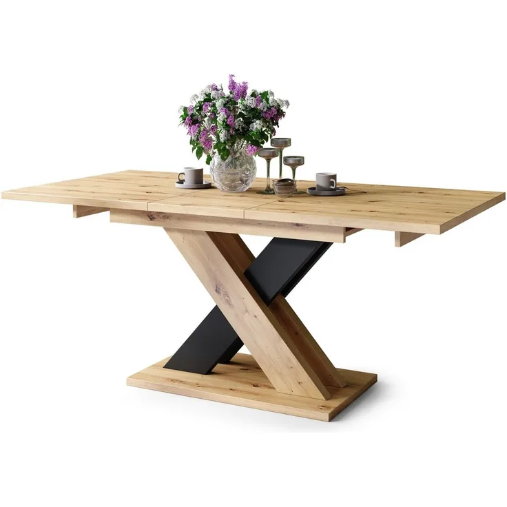 designimpex Esstisch Design Karo Tisch ausziehbar 140 - 180 cm Esszimmer